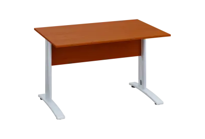 EPK 18 - 12 stůl kancelářský, kovová podnož bílá, deska 18 mm, široký 1200 mm, třešeň šumavská